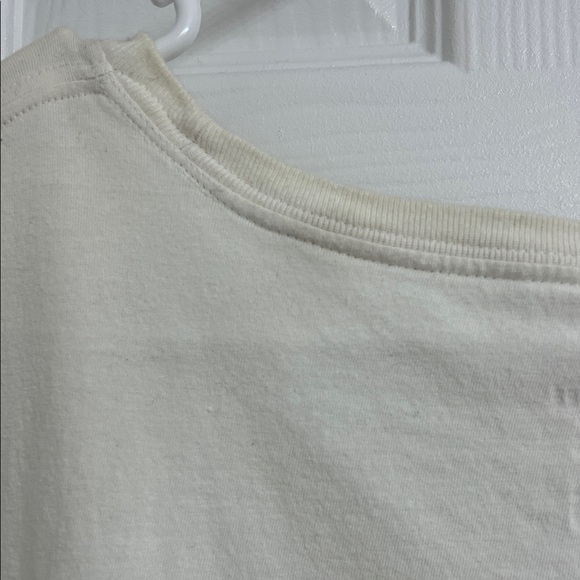 Nike Women’s Off-White Short Sleeve T-Shirt Black Swoosh Logo Size M - Picture 4 of 4